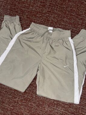 Nike swishy pants grey elastic waist casual athletic pants mesh lined activewear